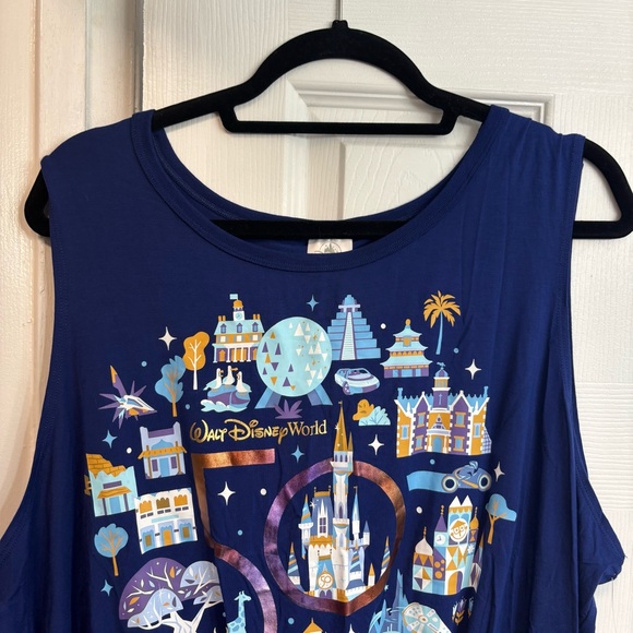 Walt Disney World 50th Anniversary All Parks Tank with Tie, Women Plus Size 2XL - Picture 4 of 10
